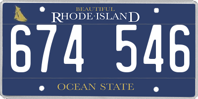 RI license plate 674546