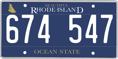 RI license plate 674547