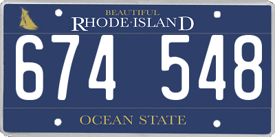 RI license plate 674548