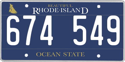 RI license plate 674549