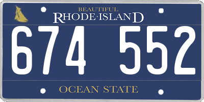 RI license plate 674552