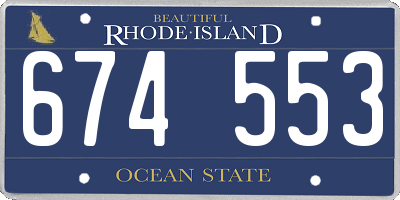 RI license plate 674553