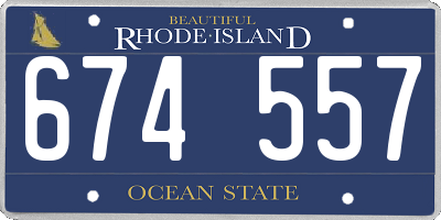 RI license plate 674557