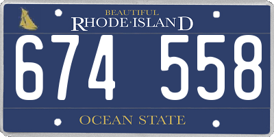 RI license plate 674558