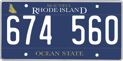 RI license plate 674560