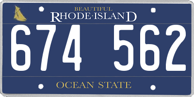 RI license plate 674562