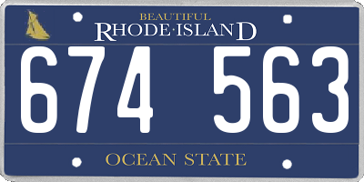 RI license plate 674563