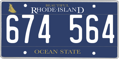 RI license plate 674564