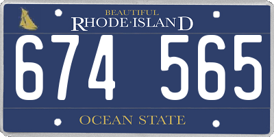 RI license plate 674565