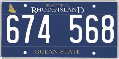 RI license plate 674568