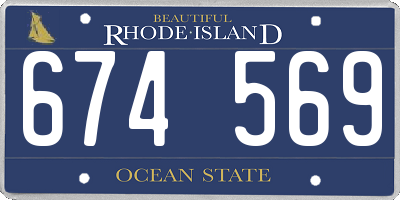 RI license plate 674569