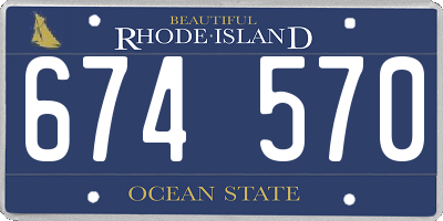 RI license plate 674570