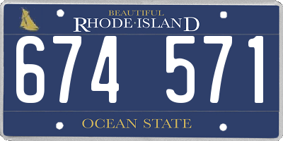 RI license plate 674571