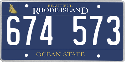 RI license plate 674573