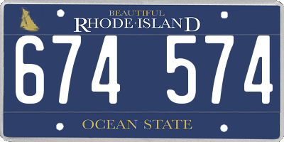 RI license plate 674574