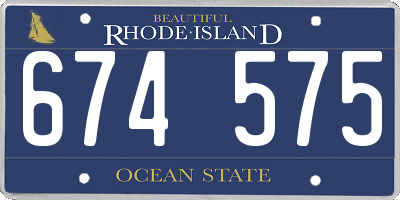 RI license plate 674575