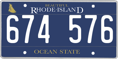 RI license plate 674576