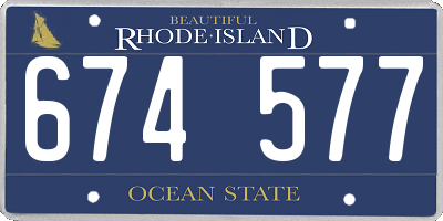 RI license plate 674577