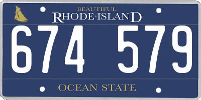 RI license plate 674579