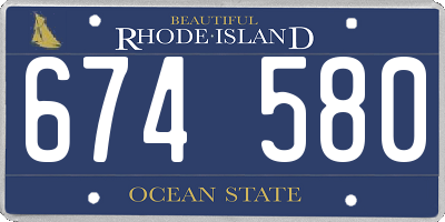RI license plate 674580