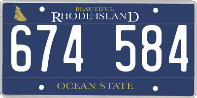 RI license plate 674584