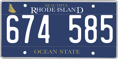 RI license plate 674585