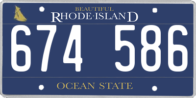 RI license plate 674586