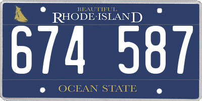 RI license plate 674587