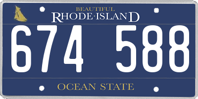 RI license plate 674588