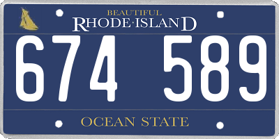 RI license plate 674589