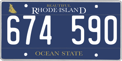RI license plate 674590