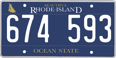 RI license plate 674593