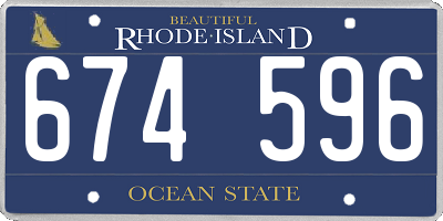 RI license plate 674596