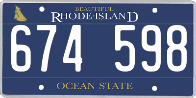 RI license plate 674598