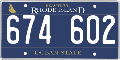 RI license plate 674602