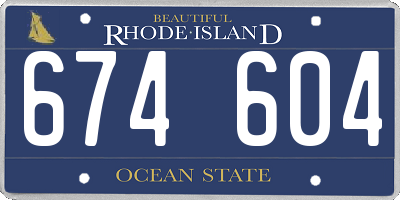 RI license plate 674604