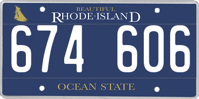 RI license plate 674606
