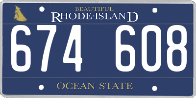 RI license plate 674608