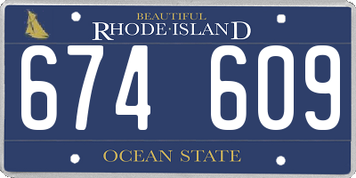 RI license plate 674609