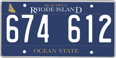 RI license plate 674612