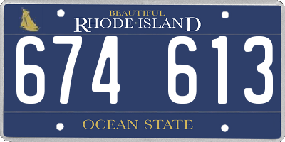 RI license plate 674613