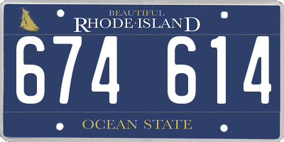 RI license plate 674614