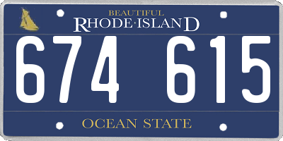 RI license plate 674615