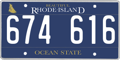 RI license plate 674616