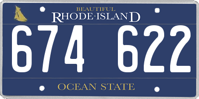 RI license plate 674622