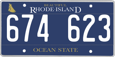RI license plate 674623