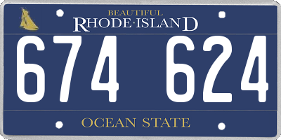 RI license plate 674624