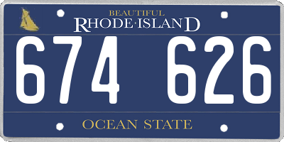RI license plate 674626