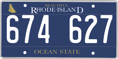 RI license plate 674627