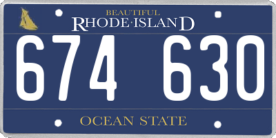 RI license plate 674630